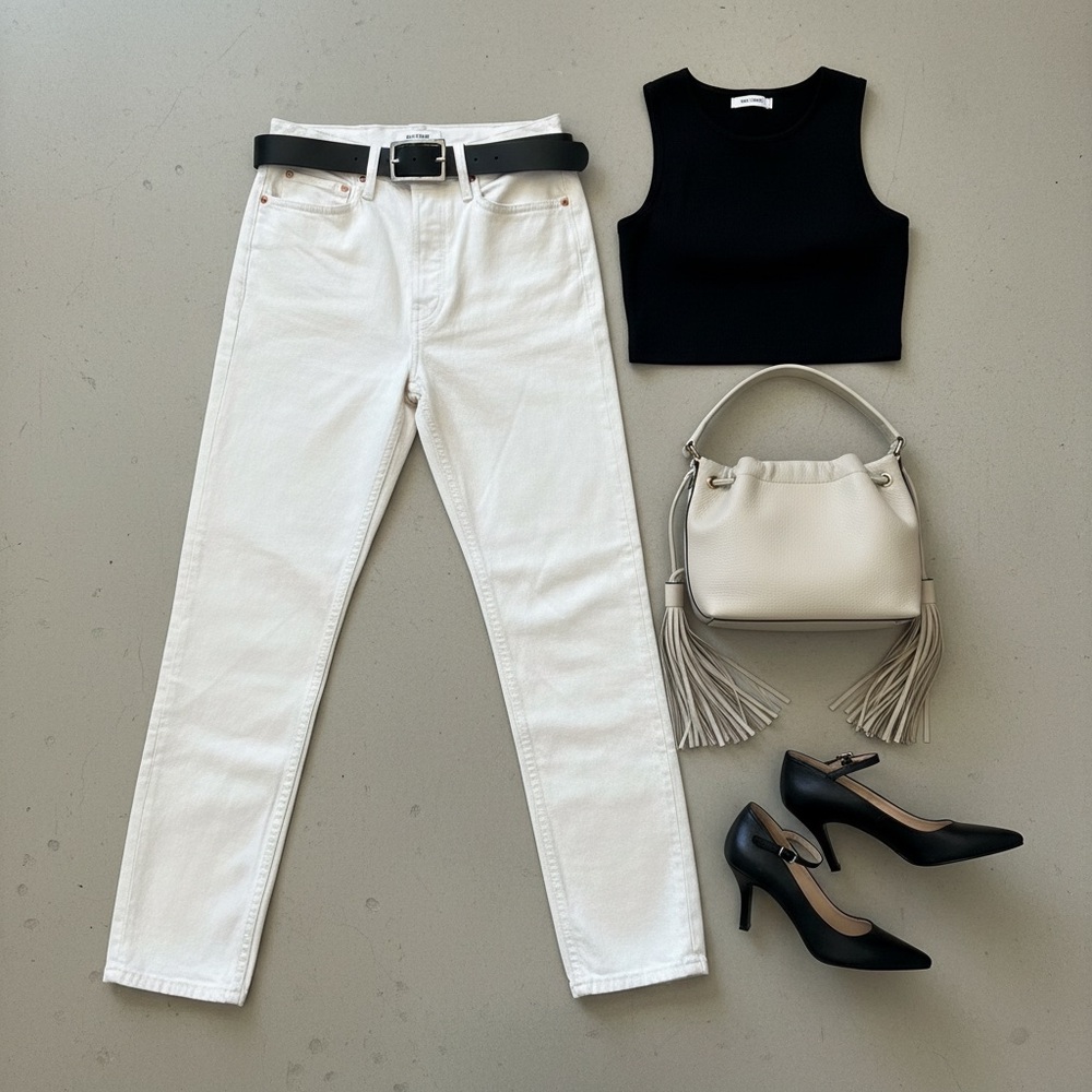 Re/Done 70s Ultra High Rise Stove Pipe Jeans.